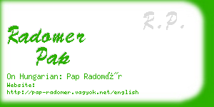 radomer pap business card